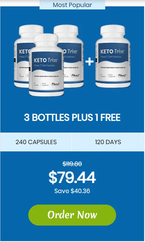 Keto Trim 3 Bottles Plus 1 Free